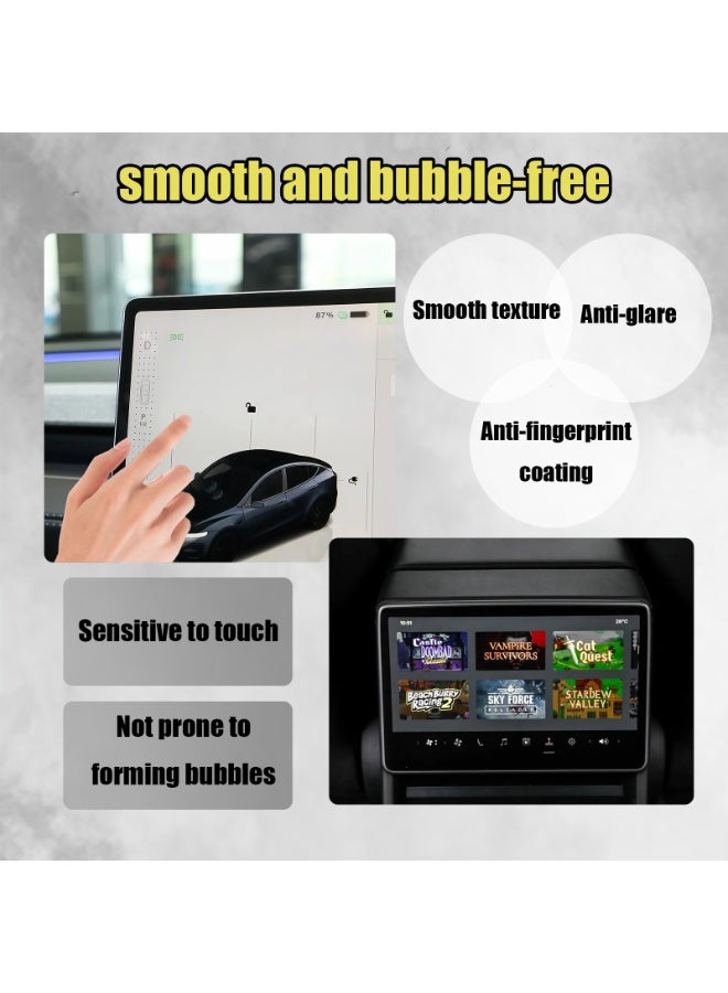 CHIYLE Screen Protector with Install Tool for Tesla Model Y 2025 Juniper（Not Fit 2026 Model Y） & 2024-2026 Model 3 Highland - Tempered Glass Full Coverage for Center Display and Rear Screen, Tesla Model Y Juniper accessories, Tesla Model Y accessories 2025, Tesla Model 3 accessories 2024, Tesla Model 3 accessories 2025, Tesla Model 3 accessories 2026, Tesla Model 3 Highland accessories. - Image 2